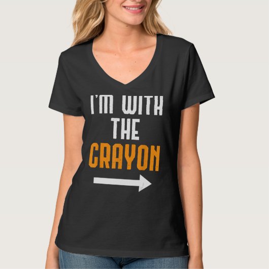 Ich bin mit dem Crayon Shirt Costume Funny Hallowe (Vorderseite)