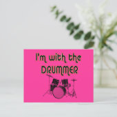ICH BIN MIT DEM DRUMMER POSTKARTE (Stehend Vorderseite)