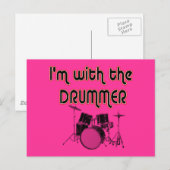 ICH BIN MIT DEM DRUMMER POSTKARTE (Vorne/Hinten)