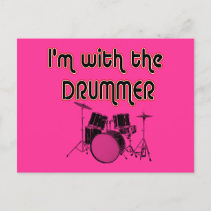 ICH BIN MIT DEM DRUMMER POSTKARTE