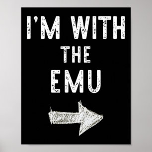 Ich bin mit dem Emu-Kostüm Halloween-Paar Poster