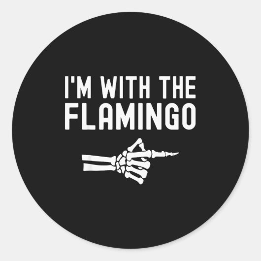 Ich bin mit dem Flamingo passende Paare Halloween Runder Aufkleber (Vorderseite)