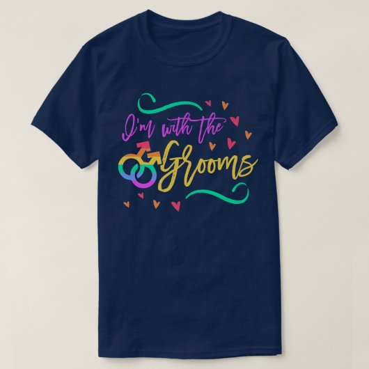 Ich bin mit dem Grooms LGBTQ Gay Wedding Matching T-Shirt (Design vorne)