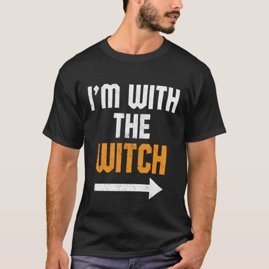 Ich bin mit dem Hexenfeuer Halloween T-Shirt (Vorderseite)