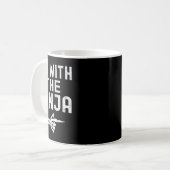 Ich bin mit dem Ninja Funny Skeleton Halloween Mat Kaffeetasse (Vorderseite Links)