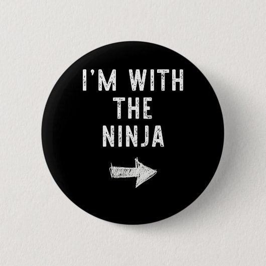 Ich bin mit dem Ninja Kostüm Halloween Matching Co Button (Vorderseite)
