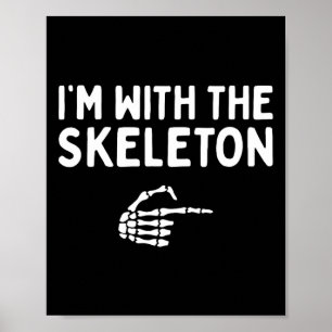 Ich bin mit dem Skelettband Halloween Kostüm, das  Poster