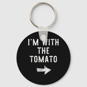 Ich bin mit dem Tomaten-funnigen Halloween-Paar-Ko Schlüsselanhänger