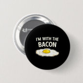 Ich bin mit den Bacon-Eiern Einfaches Halloween-Ma Button (Vorne & Hinten)