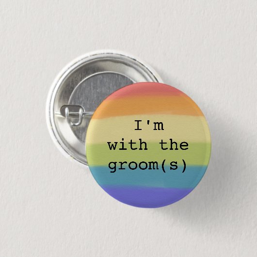 Ich bin mit den Bräutigam-Knopf-Homosexuellen Button (Vorne & Hinten)