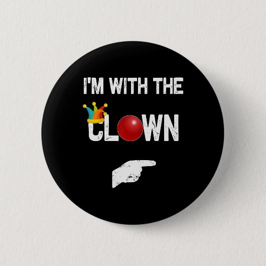 Ich bin mit den ClownHalloween-Kostümen Button (Vorderseite)