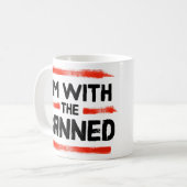 Ich bin mit den verbotenen Büchern Kaffeetasse (Vorderseite Links)