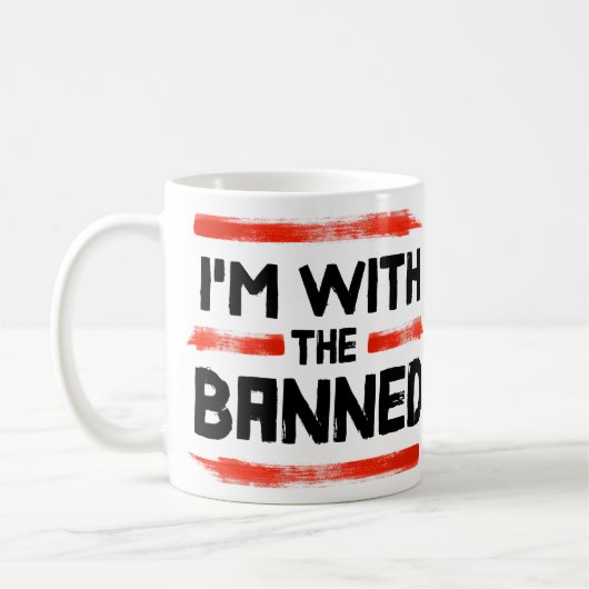 Ich bin mit den verbotenen Büchern Kaffeetasse (Links)