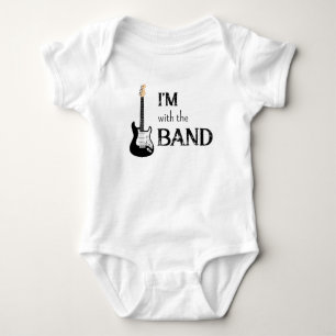 Ich bin mit der Band E-Gitarre Baby-Body Baby Strampler