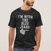 Ich bin mit der Blue Jeans Point Matching Couples  T-Shirt (Vorderseite)