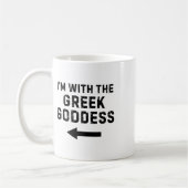 Ich bin mit der griechischen Göttin Funny Hallowee Kaffeetasse (Links)