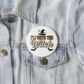 Ich bin mit der Hexe Halloween Button (Beispiel)