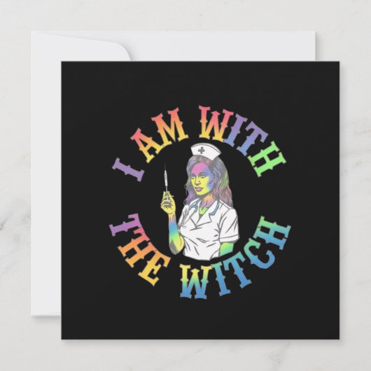 Ich bin mit der Hexe - Spooky und mystisches Hallo Einladung (Vorderseite)