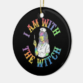 Ich bin mit der Hexe - Spooky und mystisches Hallo Keramik Ornament (Links)