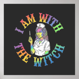 Ich bin mit der Hexe - Spooky und mystisches Hallo Poster