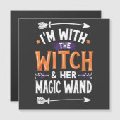 Ich bin mit der Hexe und ihrem magischen Wind Hall Magnetkarte (Vorne/Hinten)