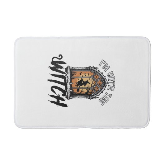 Ich bin mit der Hexe Vintage Halloween Badematte (Vorderseite)