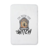 Ich bin mit der Hexe Vintage Halloween Badematte (Vorderseite Vertikal)