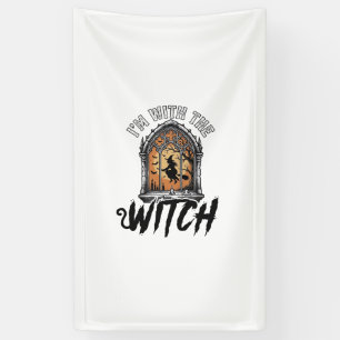 Ich bin mit der Hexe Vintage Halloween Banner