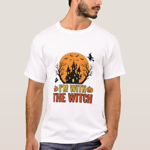 Ich bin mit der Hexe Vintage-Halloween-Burg-Design T-Shirt