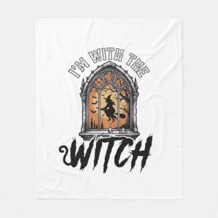Ich bin mit der Hexe Vintage Halloween Fleecedecke
