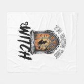 Ich bin mit der Hexe Vintage Halloween Fleecedecke (Vorderseite (Horizontal))