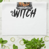 Ich bin mit der Hexe Vintage Halloween Geschirrtuch (Gefaltet)