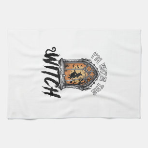 Ich bin mit der Hexe Vintage Halloween Geschirrtuch