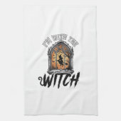 Ich bin mit der Hexe Vintage Halloween Geschirrtuch (Vertikal)