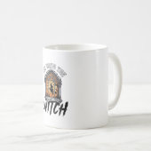 Ich bin mit der Hexe Vintage Halloween Kaffeetasse (VorderseiteRechts)
