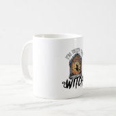 Ich bin mit der Hexe Vintage Halloween Kaffeetasse (Vorderseite Links)