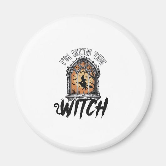 Ich bin mit der Hexe Vintage Halloween Magnet (Vorne)