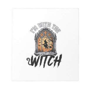 Ich bin mit der Hexe Vintage Halloween Notizblock