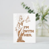 Ich bin mit der Postkarte für den Justizprotest (Stehend Vorderseite)