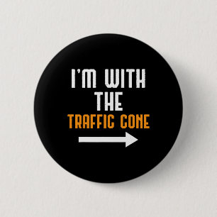 Ich bin mit der Traffic Cone Costume Funny Hallowe Button