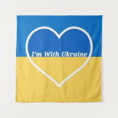 Ich bin mit der Ukraine-Herz-Tapestry Wandteppich (Vorderseite)