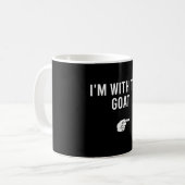 Ich bin mit der Ziegenkostümparty-Ziege Kaffeetasse (Vorderseite Links)