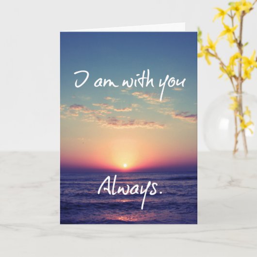 Ich bin mit dir immer Bibel Verse Christlich Karte (Gelbe Blume)