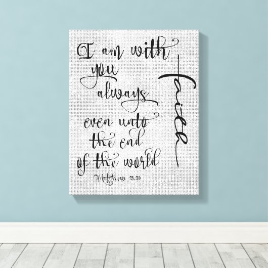 Ich bin mit dir immer Bibelverse Christlich Leinwanddruck (Insitu (Holzboden))
