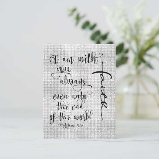 Ich bin mit dir immer Bibelverse Christlich Postkarte (Stehend Vorderseite)