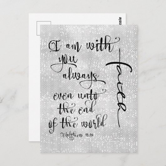 Ich bin mit dir immer Bibelverse Christlich Postkarte (Vorne/Hinten)