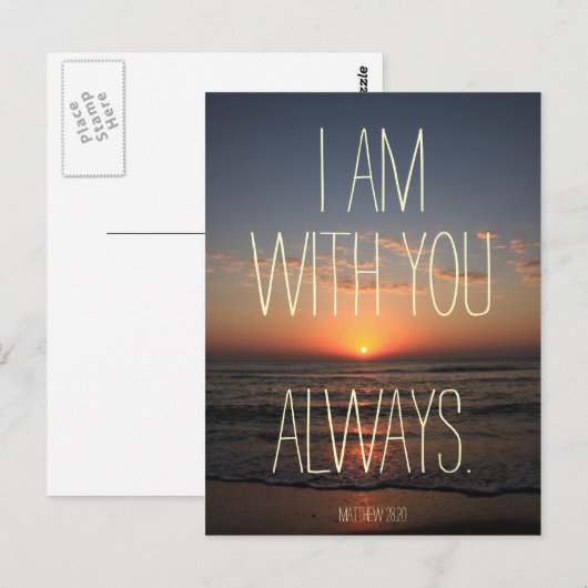 Ich bin mit dir immer Bibelverse Postkarte (Vorne/Hinten)
