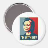 Ich bin mit einem Hügelposter - - Magnet (Vorderseite/Rückseite)