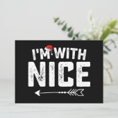 Ich bin mit einer schönen, passenden Weihnachtsfam Einladung (Stehend Vorderseite)