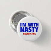 Ich bin mit ekligem - Hillary Button-zurück Knopf Button (Vorne & Hinten)